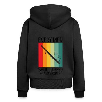 Fagottrohr für Fagottist und Fagottorchester - Frauen Premium Bio Zip Hoodie - Schwarz - Hinten - Julia (174cm)
