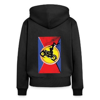 Vintage Style Circus Poster - Women's Premium Organic Zip Hoodie - black - Back - Julia (174cm)