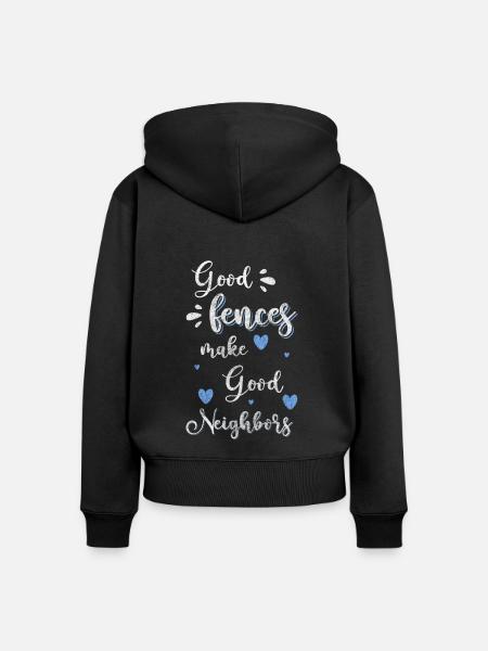 Nachbarschaft Humor - Frauen Premium Bio Zip Hoodie - Schwarz