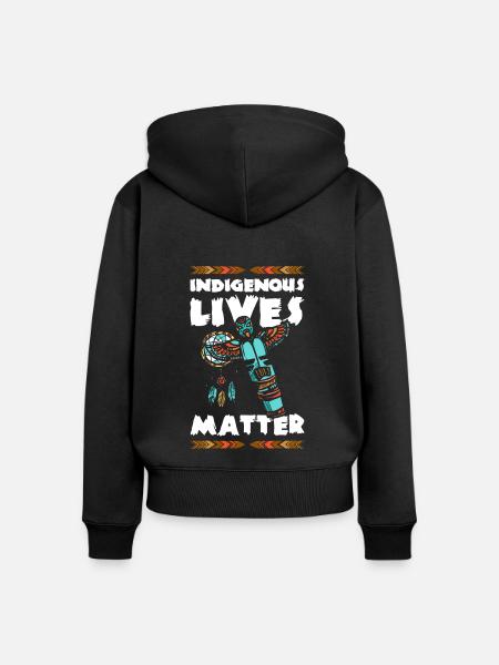 Indianisch Schädel Apache Häuptling - Frauen Premium Bio Zip Hoodie - Schwarz