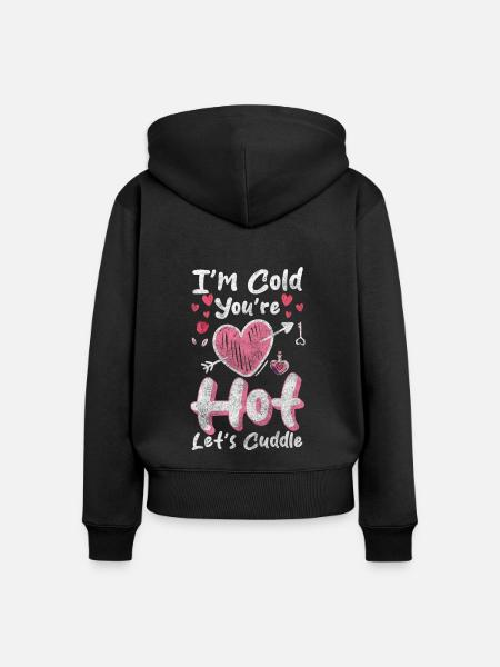 Beziehung Zuneigung Romantisch - Frauen Premium Bio Zip Hoodie - Schwarz