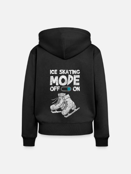 Eisläufer Cool Sportlich - Frauen Premium Bio Zip Hoodie - Schwarz