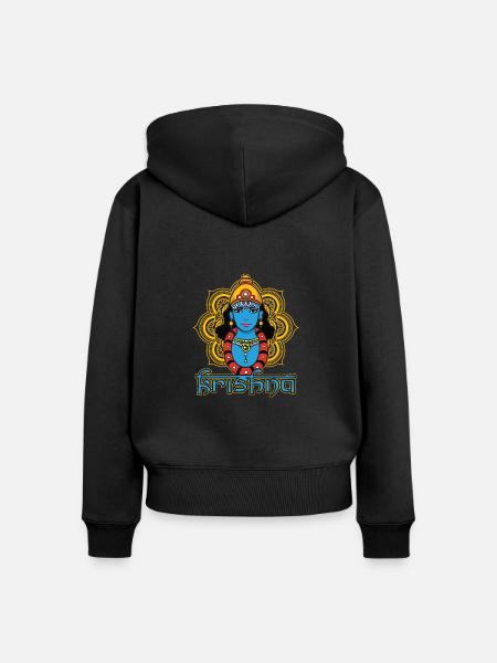 Krishna Hindu-Gott - Frauen Premium Bio Zip Hoodie - Schwarz