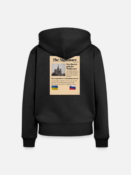 Russisch-Moskauer Nostalgie Design Ironisch - Frauen Premium Bio Zip Hoodie - Schwarz