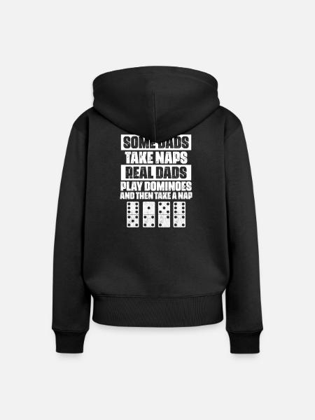 Domino Design - Frauen Premium Bio Zip Hoodie - Schwarz