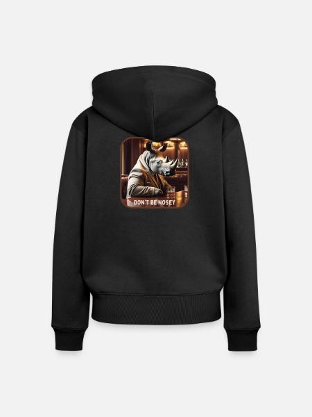 Seien Sie nicht neugierig - Frauen Premium Bio Zip Hoodie - Schwarz