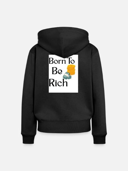 Geburt zum Reichtum DesignerTee - Frauen Premium Bio Zip Hoodie - Schwarz