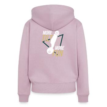 More Tilt More Fun – Electric Unicycle Design - Women's Premium Organic Zip Hoodie - dusky pink - Back - Julia (174cm)