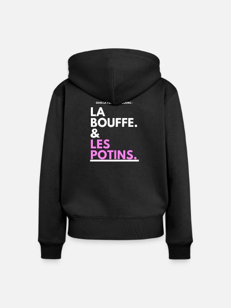 Klatsch Tippfehler Schwarz Pink - Frauen Premium Bio Zip Hoodie - Schwarz