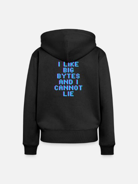 Ich mag große Bytes - Frauen Premium Bio Zip Hoodie - Schwarz