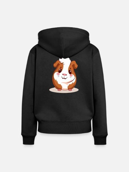Meerschweinchen - Frauen Premium Bio Zip Hoodie - Schwarz