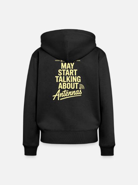 Retro Tech Satire Antenne Gesprächsplakat - Frauen Premium Bio Zip Hoodie - Schwarz