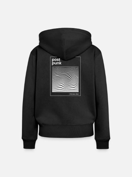 Post-Punk-Wave-Muster-Poster - Frauen Premium Bio Zip Hoodie - Schwarz