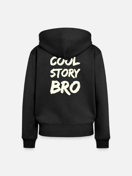 cool_story_bro- - Frauen Premium Bio Zip Hoodie - Schwarz