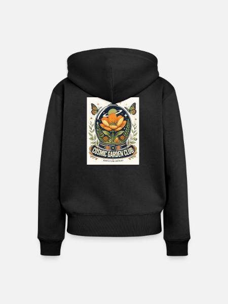 Space Garden Club - Frauen Premium Bio Zip Hoodie - Schwarz