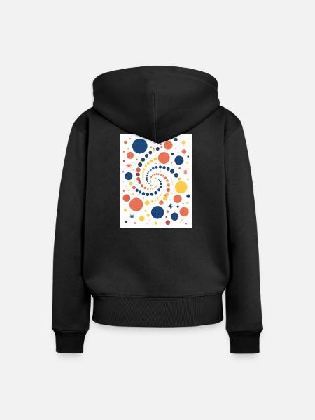 Bunte Spirale aus Punkten - Frauen Premium Bio Zip Hoodie - Schwarz