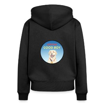 Certified Good Boy Reward Goldie - Women's Premium Organic Zip Hoodie - black - Back - Julia (174cm)