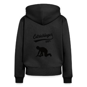 Estrichleger 2024 Beruf Meister Bodenleger Chef - Frauen Premium Bio Zip Hoodie - Schwarz - Hinten - Julia (174cm)