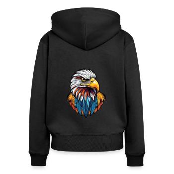 Eagle Head - Women's Premium Organic Zip Hoodie - black - Back - Julia (174cm)