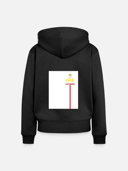 Nie aufgeben - Frauen Premium Bio Zip Hoodie - Schwarz