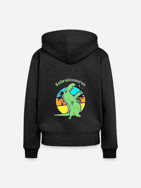 Dinosaurier Baby Dino - Frauen Premium Bio Zip Hoodie - Schwarz