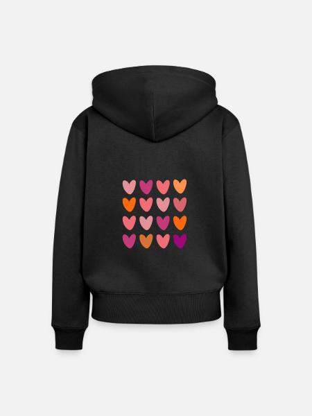 Herzchen - Frauen Premium Bio Zip Hoodie - Schwarz