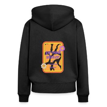 La fière sœur de Brother Bonehead – T-shirt amusant - Sweat à capuche zippé Premium bio Femme - noir - Dos - Julia (174cm)