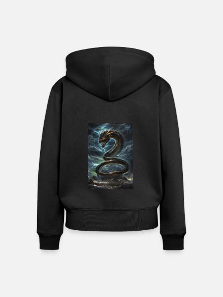 Basilisk Mythologie Mythos Geschenk - Frauen Premium Bio Zip Hoodie - Schwarz