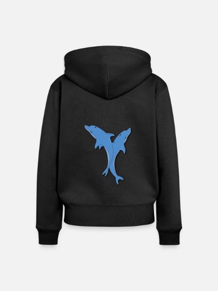 Delphine - Frauen Premium Bio Zip Hoodie - Schwarz