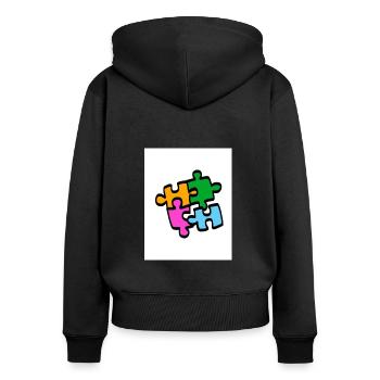 Fun, colors, games, puzzles - Women's Premium Organic Zip Hoodie - black - Back - Julia (174cm)