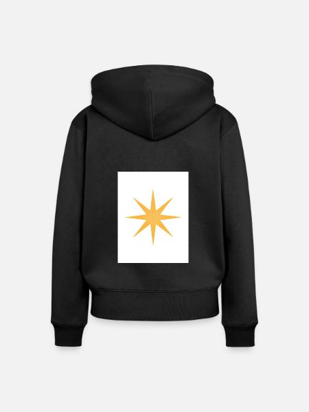 Star - Frauen Premium Bio Zip Hoodie - Schwarz
