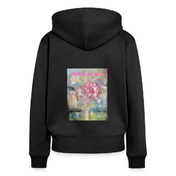 La vie en rose ( Künstlerin Raphaela Serini ) - Frauen Premium Bio Zip Hoodie - Schwarz - Hinten - Julia (174cm)