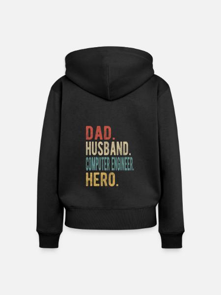 Computeringenieur Vater Ehemann Held - Frauen Premium Bio Zip Hoodie - Schwarz