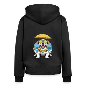 Vacances pour chiens Vacances pour chiens Île d’Hawaï Mer - Sweat à capuche zippé Premium bio Femme - noir - Dos - Julia (174cm)