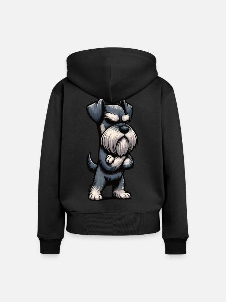 Schnauzer Riesenschnauzer Schnauzerbesitzer - Frauen Premium Bio Zip Hoodie - Schwarz