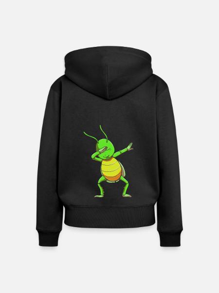 Grashüpfer Heuschrecke - Frauen Premium Bio Zip Hoodie - Schwarz