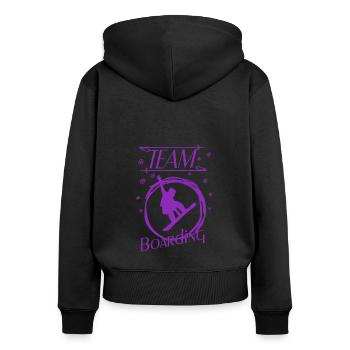 Boarding Snowboarding - Frauen Premium Bio Zip Hoodie - Schwarz - Hinten - Julia (174cm)