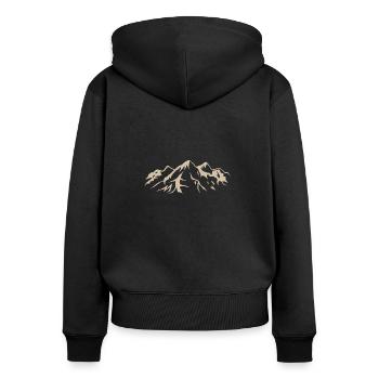 Berge Umriss - Frauen Premium Bio Zip Hoodie - Schwarz - Hinten - Julia (174cm)