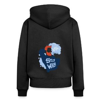 Vaperguy avec un style de vie sauvage - Sweat à capuche zippé Premium bio Femme - noir - Dos - Julia (174cm)