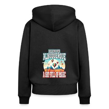 Albuquerque Ballon New Mexico Heißluftballon - Frauen Premium Bio Zip Hoodie - Schwarz - Hinten - Julia (174cm)