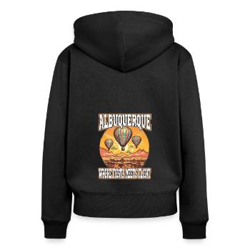 Albuquerque Ballon New Mexico Heißluftballon - Frauen Premium Bio Zip Hoodie - Schwarz - Hinten - Julia (174cm)