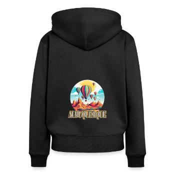Albuquerque Ballon New Mexico Heißluftballon - Frauen Premium Bio Zip Hoodie - Schwarz - Hinten - Julia (174cm)