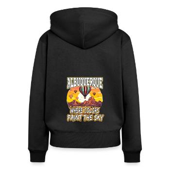 Albuquerque Ballon New Mexico Heißluftballon - Frauen Premium Bio Zip Hoodie - Schwarz - Hinten - Julia (174cm)
