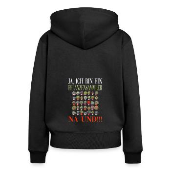 Sukkulenten Pflanzensammler Botanik - Frauen Premium Bio Zip Hoodie - Schwarz - Hinten - Julia (174cm)