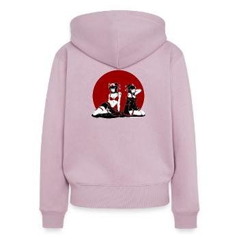 geishas - Women's Premium Organic Zip Hoodie - dusky pink - Back - Julia (174cm)