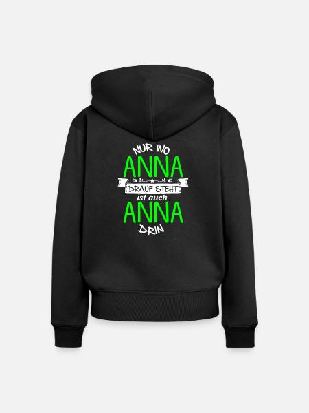 ANNA die Echte - Frauen Premium Bio Zip Hoodie - Schwarz