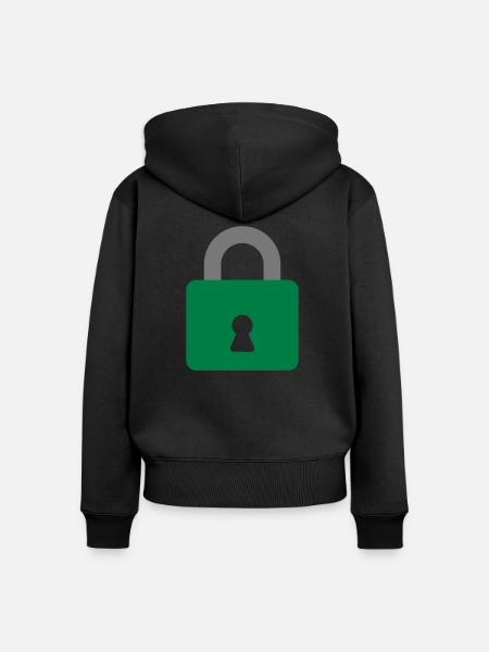 Vorhängeschloss - Frauen Premium Bio Zip Hoodie - Schwarz