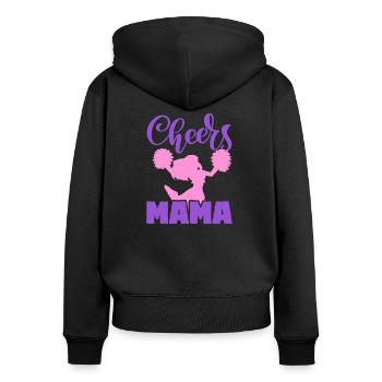 Vive maman - Sweat à capuche zippé Premium bio Femme - noir - Dos - Julia (174cm)