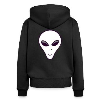 extraterrestre (alien) - Sweat à capuche zippé Premium bio Femme - noir - Dos - Julia (174cm)