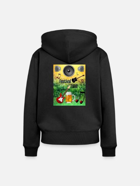 Festival Time - Frauen Premium Bio Zip Hoodie - Schwarz